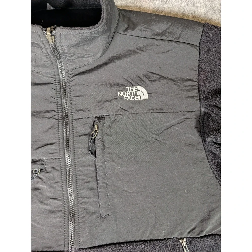 The North Face Denali Mens Black Full Zip Fleece Jacket Reinforced Mock Neck
